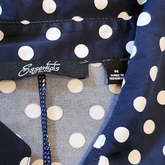 Polka Dot collared button down shirt quarter sleeve size M - Picture 5 of 10